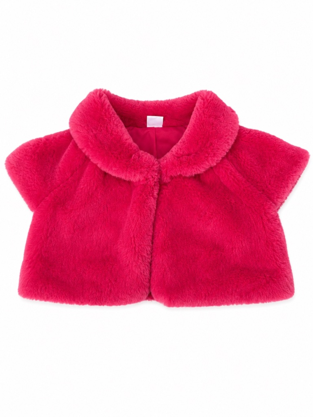 Gymboree bright pink faux fur cape/jacket for girls in size S (5–6)